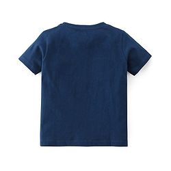 Babyhug Cotton Half Sleeves T-Shirt Tiger Print- Navy Blue