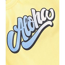 Babyhug Cotton Jersey Half Sleeves T-Shirt Text Print - Yellow