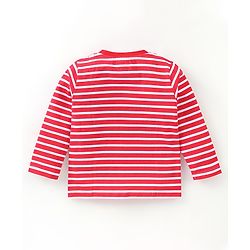 Babyhug Cotton Jersey Full Sleeves T-Shirt Panda Print - Red & White