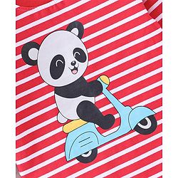 Babyhug Cotton Jersey Full Sleeves T-Shirt Panda Print - Red & White