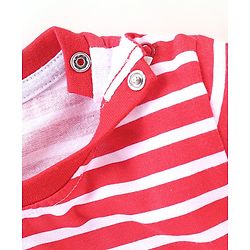 Babyhug Cotton Jersey Full Sleeves T-Shirt Panda Print - Red & White