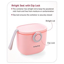 Babyhug Milk Powder Storage Container with Spoon - Pink