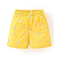 Babyhug Cotton Woven Star & Sea Life Print Pack of 3 - Yellow & Blue