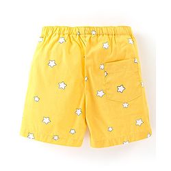 Babyhug Cotton Woven Star & Sea Life Print Pack of 3 - Yellow & Blue