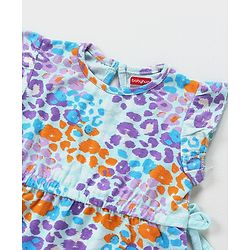 Babyhug 100% Cotton Printed Sleeveless Frock - Blue