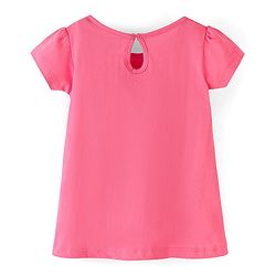 Babyhug 100% Cotton Half Sleeves Bow Print Knitted Frock with Bow Applique Pack Of 2 - Light Pink & Fuschia