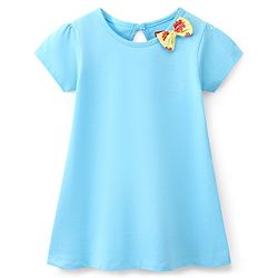 Babyhug 100% Cotton Knit Half Sleeves Floral Print Frock Pack of 2 - Yellow & Blue