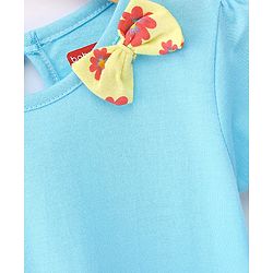 Babyhug 100% Cotton Knit Half Sleeves Floral Print Frock Pack of 2 - Yellow & Blue