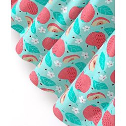 Babyhug 100% Jersey Cotton Knit Sleeveless Ruffled Frock with Fruity Print - Mint