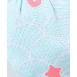 Babyhug 100% Cotton Mittens And Booties Heart & Star Print - Blue