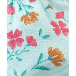 Babyhug 100% Cotton Mittens And Booties Floral Print - Blue
