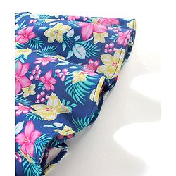 Babyhug Sleeveless Frock Style Singlet Swimsuit Floral Print - Navy Blue