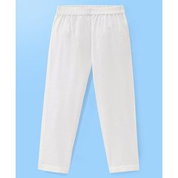 Babyhug 100% Cotton Woven Full Sleeves Kurta Pyjama Set Leaf Print - White