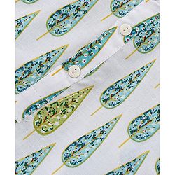 Babyhug 100% Cotton Woven Full Sleeves Kurta Pyjama Set Leaf Print - White