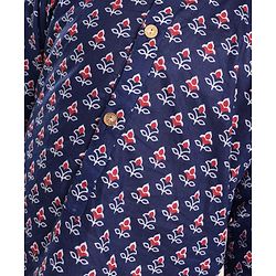 Babyhug 100% Cotton Flower Printed Full Sleeves Kurta With Pyjama Set - Blue