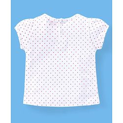 Babyhug 100% Cotton Knit Half Sleeves T-Shirt & Dungaree Set Fruit Print - Pink & Mint