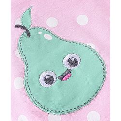 Babyhug 100% Cotton Polka Dots Printed Dungaree with Half Sleeves Striped Inner Tee - White & Pink