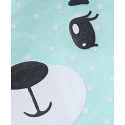 Babyhug Cotton Puff Print Dungaree with Bear Printed Half Sleeves Inner Tee - Mint