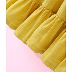 Babyhug Crinckled Cotton Sleeveless Ethnic Dress With Embroidery Detailing - Yellow
