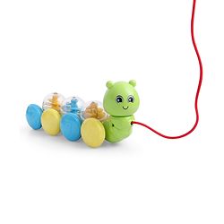 Babyhug Premium Caterpillar Pull Along Toy for Kids- Green| Pull String Plastic Pre-School Toys for Babies| Encourage Walking, Build Gross Motor Skills and Hand-Eye Coordination| BIS Certified| 18+ Months.