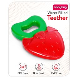 Babyhug Strawberry Fruit Shape Teether - Red Green