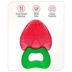 Babyhug Strawberry Fruit Shape Teether - Red Green