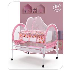 Babyhug Dream Time Cradle With Mosquito Net & Storage - Blue