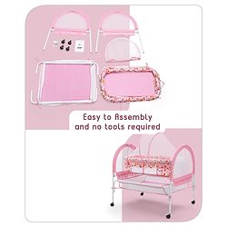 Babyhug Dream Time Cradle With Mosquito Net & Storage - Blue