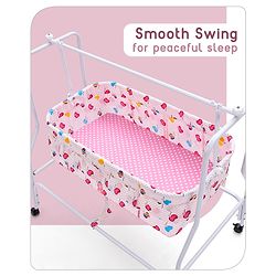 Babyhug Little Dreams Cradle with Mosquito Net & Wheels - Blue