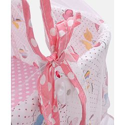 Babyhug Little Dreams Cradle with Mosquito Net & Wheels - Blue
