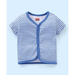 Babyhug 100% Cotton Antibacterial Half Sleeves Vests Dino Print Pack of 3 - Blue & Red