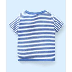 Babyhug 100% Cotton Antibacterial Half Sleeves Vests Dino Print Pack of 3 - Blue & Red