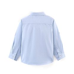 Babyhug 100% Cotton Woven Full Sleeve Football Print Shirt - Blue