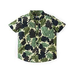 Babyhug 100% Cotton Half Sleeves Shirt With Leaves Print - Green