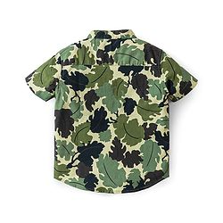 Babyhug 100% Cotton Half Sleeves Shirt With Leaves Print - Green