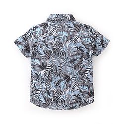 Babyhug 100% Cotton Woven Half Sleeves Regular Shirt Tropical Print - Grey