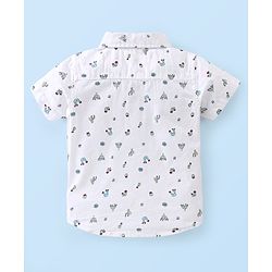 Babyhug 100% Cotton Woven Half Sleeves Regular Shirt Cactus Print - White