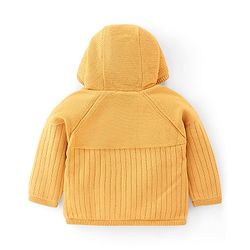 Babyhug Full Sleeves Hooded Sweater Solid- Yellow