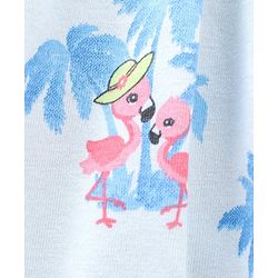 Babyhug 100% Cotton Cold Shoulder Sleeves Top & Shorts Set Floral Print- Blue & White