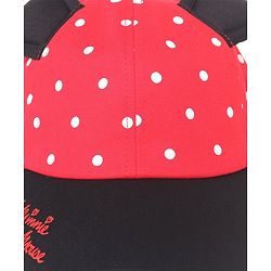 Babyhug Cotton Disney Minnie Mouse Embroidery Baseball Cap Red - Circumference 50 cm
