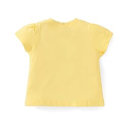 Babyhug Cotton Half Sleeves Capri Night Suit Kitty & Rainbow Print- Yellow