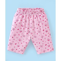 Babyhug Cotton Half Sleeves Capri Nightwear Set Unicorn Print - Pink