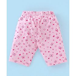 Babyhug Cotton Half Sleeves Capri Nightwear Set Unicorn Print - Pink