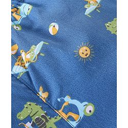 Babyhug Cotton Woven Zebra and Clouds Print Pack of 3 - Blue Green & White