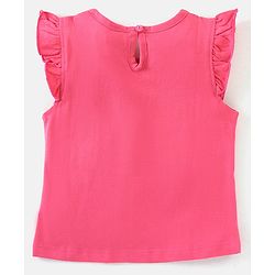 Babyhug Cotton Knit Cap Sleeves Capri Night Suit Text & Polka Dots Print - Pink