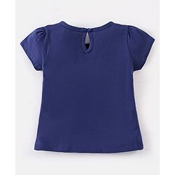 Babyhug Cotton Knit Half Sleeves Night Suit Mommys Princess Print - Navy Blue & Pink