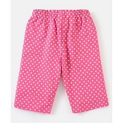 Babyhug Cotton Knit Half Sleeves Night Suit Mommys Princess Print - Navy Blue & Pink