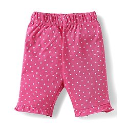 Babyhug Cotton Half Sleeves Capri Night Suit Kitty & Dot Print- Yellow & Pink