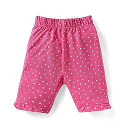 Babyhug Cotton Half Sleeves Capri Night Suit Kitty & Dot Print- Yellow & Pink