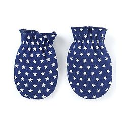 Babyhug 100% Cotton Mittens Panda Printed  & Stripes Pack of 3 - Blue & White